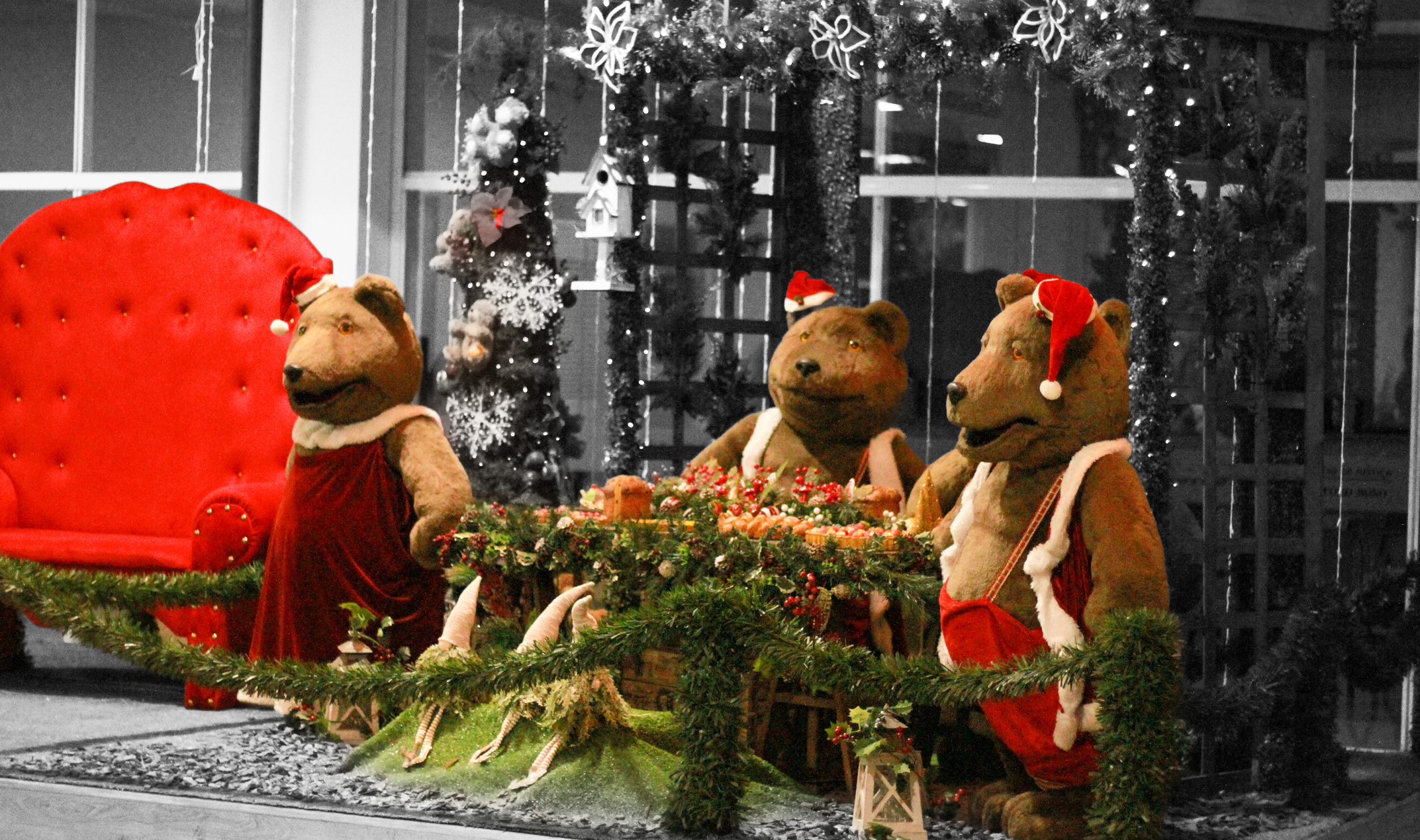 Cenário Natalino com ursos